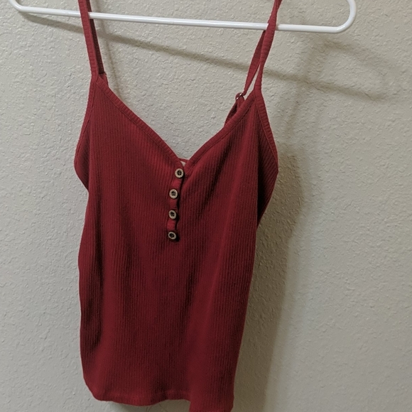 Red Button Tank Top. - Picture 1 of 3